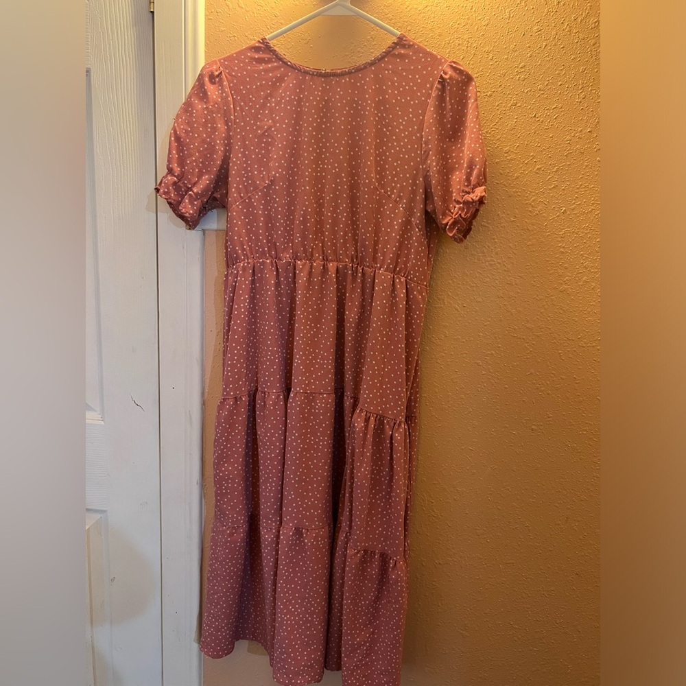 Pink polka dots dress